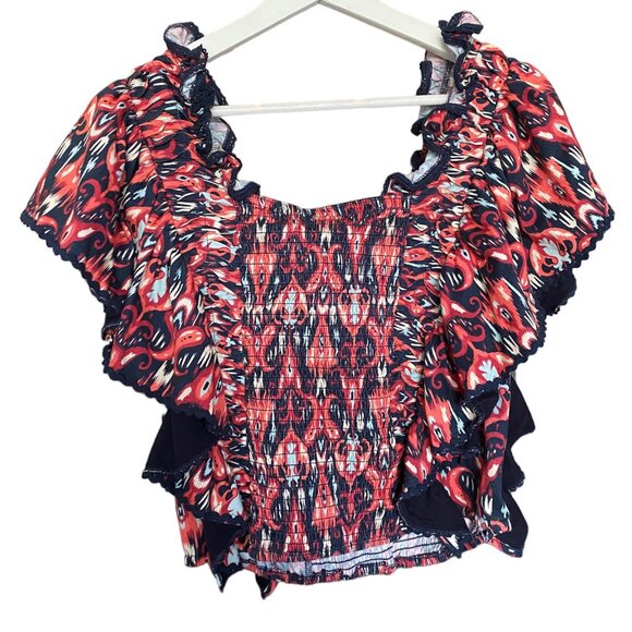 NWT ANTHROPOLOGIE Let Me Be Smocked Crop Top Blouse Size S - Picture 7 of 7